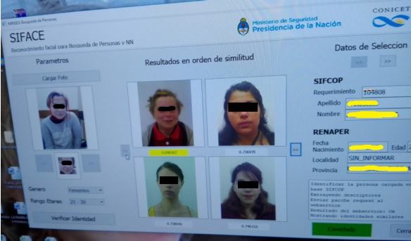Diagrama del sistema de reconocimiento facial SIFACE